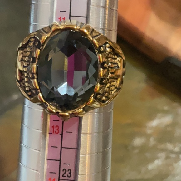 Men’s Topaz  Cross Ring Gold filled over Stainless steel Size 12 Retail $99 - Picture 1 of 4